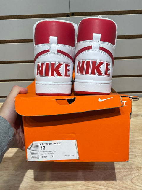 Nike Terminator High University Red White Sz 13