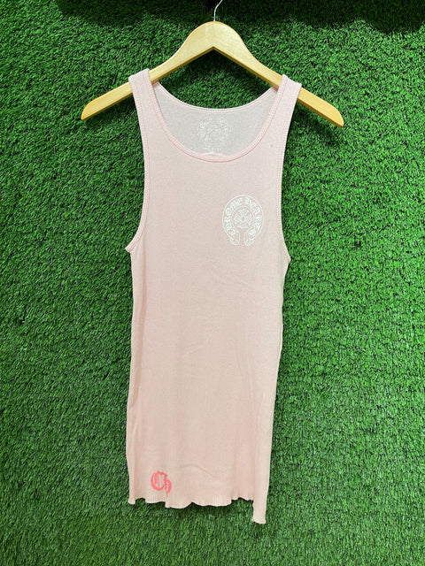 Chrome Hearts Pink Ribbed Tank Sz M