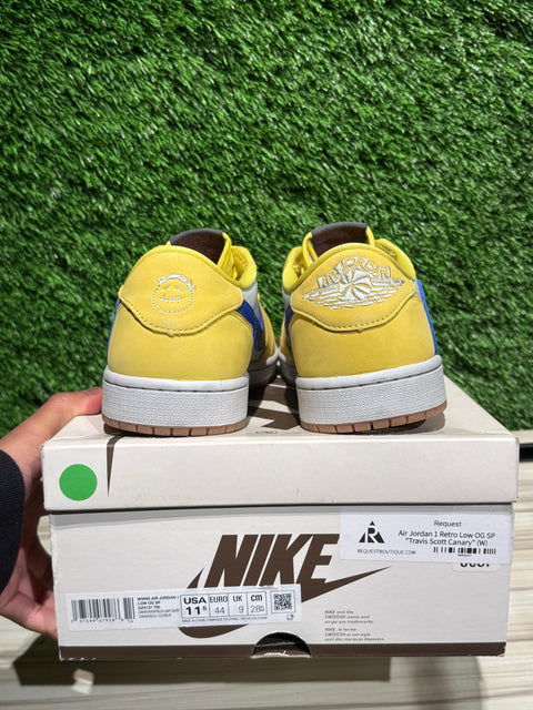 Jordan 1 Retro Low OG SP Travis Scott Canary (Women's) Sz 10M/11.5W