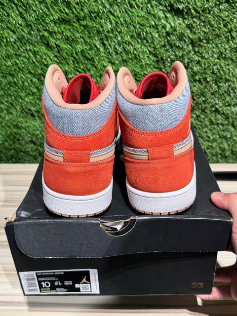 Jordan 1 Mid Denim Red Sz 10M