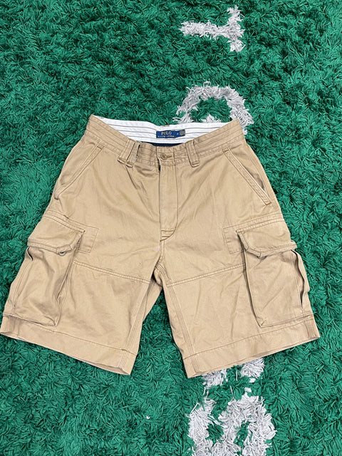 Polo Ralph Lauren Cargo Shorts Classic Chino Tan Utility Outdoor Size 32