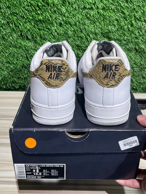 Nike Air Force 1 Low Retro Ivory Snake Sz 9