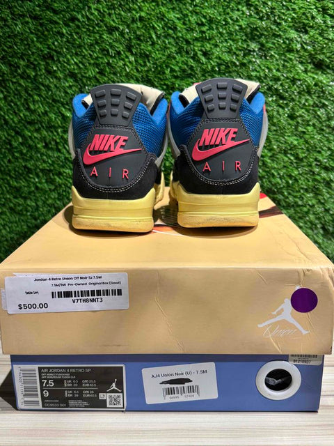 Jordan 4 Retro Union Off Noir Sz 7.5M