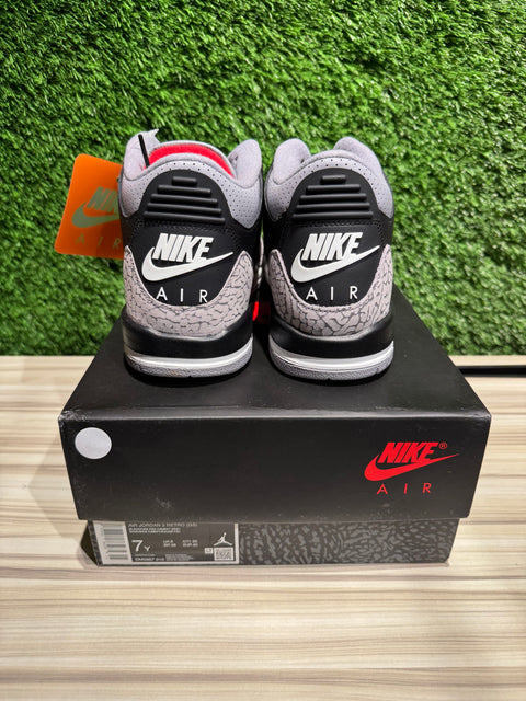 Jordan 3 Retro Black Cement (2024) (GS) Sz 7Y/8.5W
