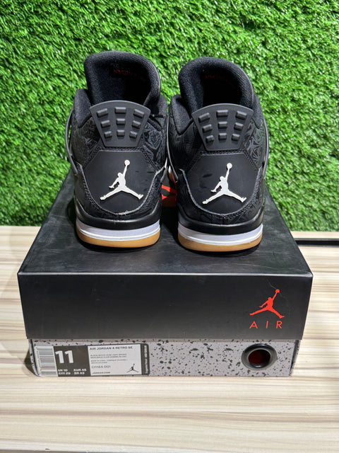 Jordan 4 Retro Laser Black Gum Sz 11