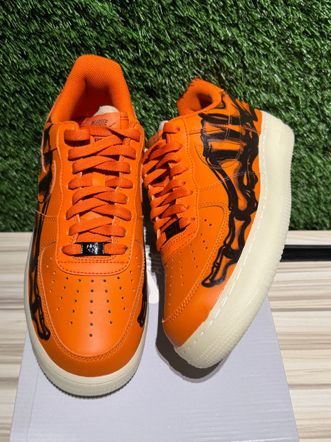 Nike Air Force 1 Low Orange Skeleton Halloween (2020) Sz 9M