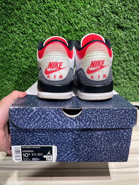 Jordan 3 Retro SE Fire Red Denim (2020) Sz 10.5
