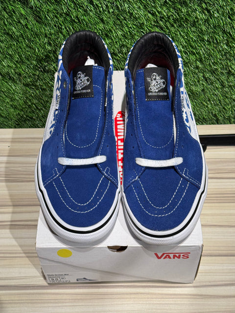 Vans Skate Grosso Mid Supreme Monogram S Logo Royal Sz 9M