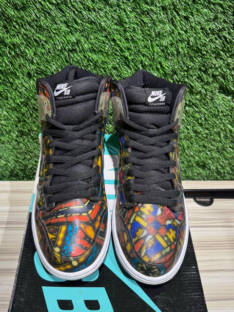 Nike SB Dunk High Concepts Stained Glass Sz 11.5