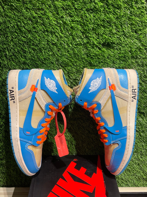 Jordan 1 Retro High Off-White University Blue Sz 9