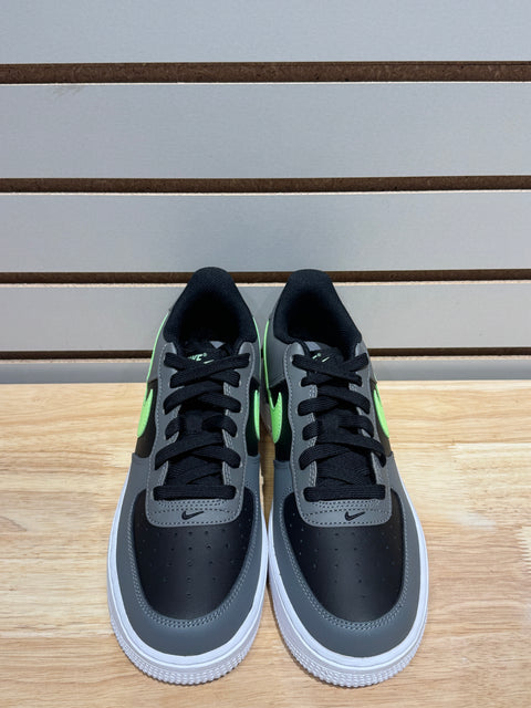 Nike Air Force 1 Low Black Smoke Grey Lime Blast (GS) Sz 6.5Y