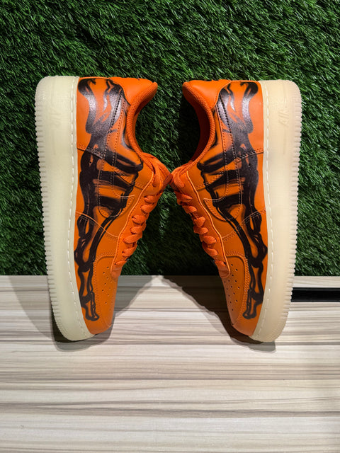 Nike Air Force 1 Low Orange Skeleton Halloween (2020) Sz 8M