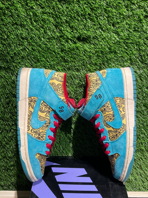 Nike SB Dunk Mid Premium Peacock Sz 8M
