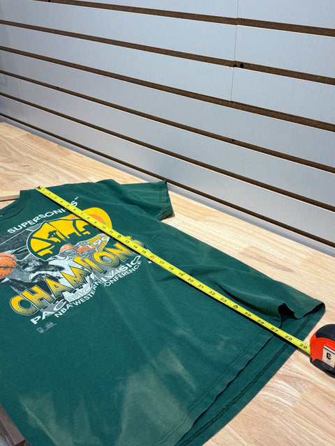Vintage Jerzees Seattle Supersonics 1994 Pacific Division Champaions Tee Sz L