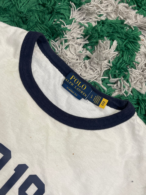 Polo Ralph Lauren White Ringer Tee Graphic Polo 1967