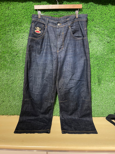 Vintage Y2K Paul Frank Wide Leg Denim Pants Sz 32