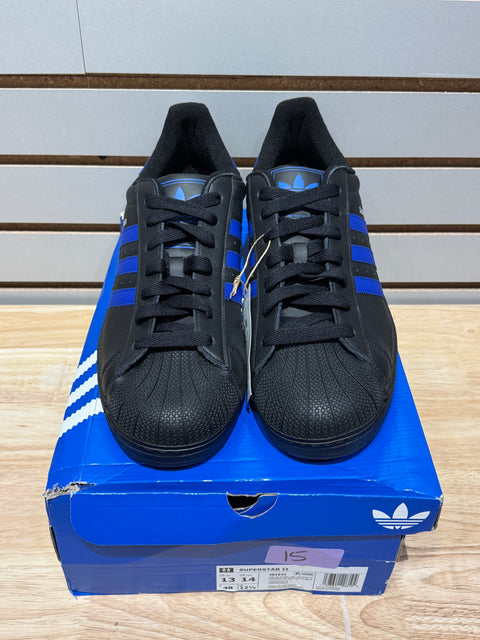 adidas Superstar II Core Black Semi Lucid Blue Cloud White Sz 13