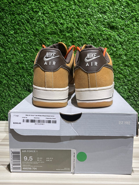 Nike Air Force 1 Low Winter Wheat Brown Sz 9.5