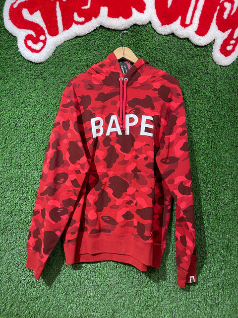 DS Bape Red College Hoodie Sz XL