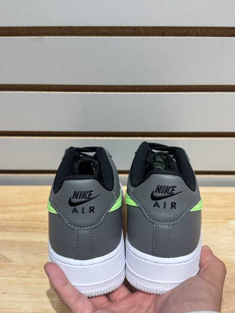 Nike Air Force 1 Low Black Smoke Grey Lime Blast (GS) Sz 5.5Y