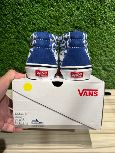 Vans Skate Grosso Mid Supreme Monogram S Logo Royal Sz 9M