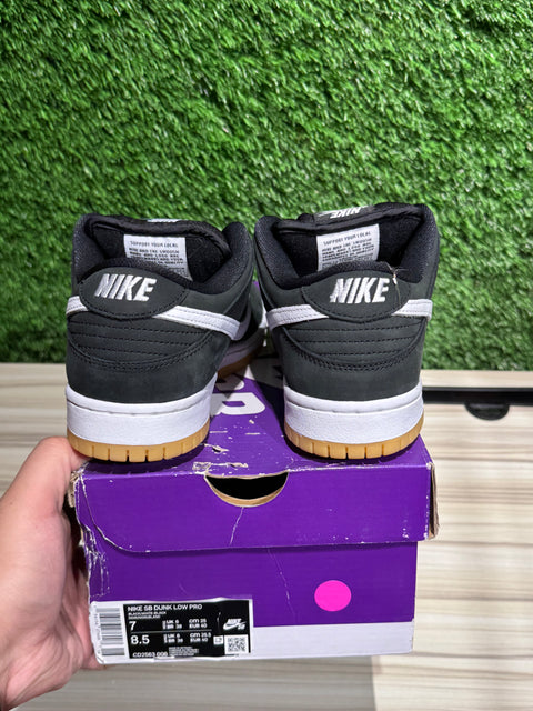 Nike SB Dunk Low Pro Black Gum Sz 7