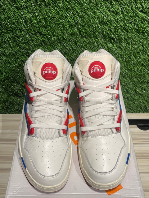 Reebok Pump Omni Zone II Chalk Vector Blue Sz 10.5M