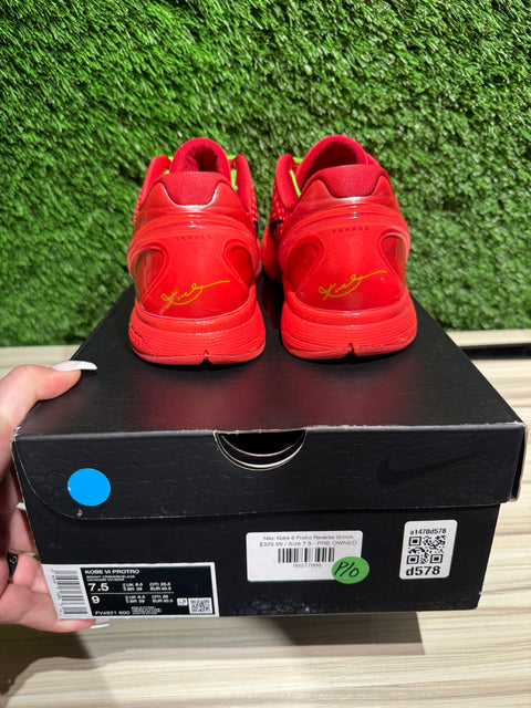 Nike Kobe 6 Protro Reverse Grinch Sz 7.5M/9W