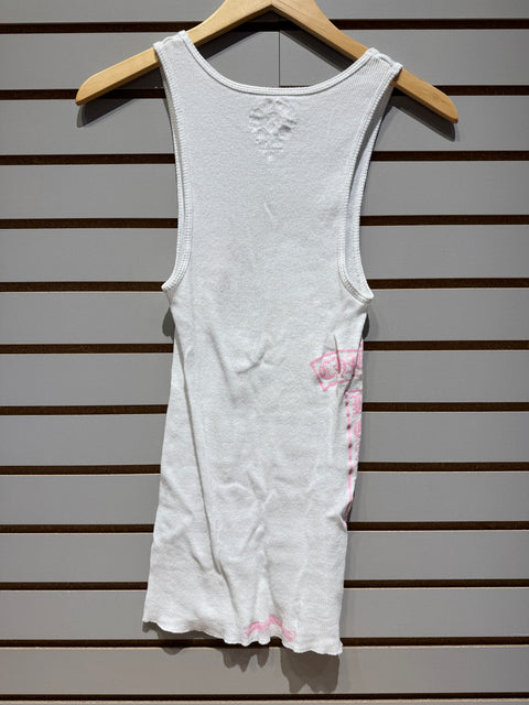 Chrome Hearts T Bar Rib Tank White/Pink Sz M