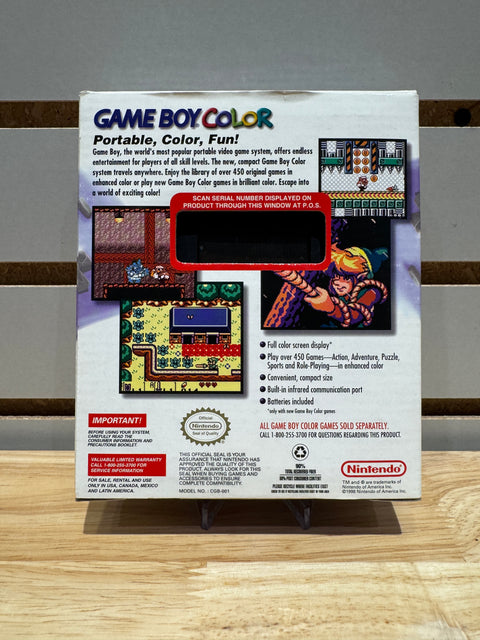 Vintage 1998 Nintendo Game Boy Color GBC Atomic Purple CIB