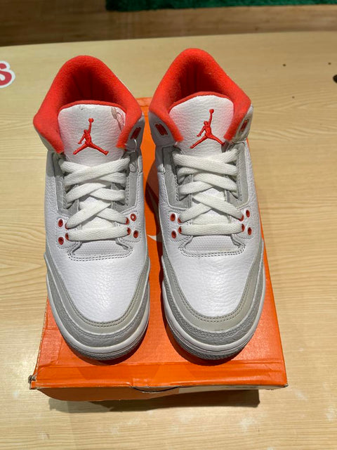 Jordan 3 Retro White Crimson Grey (GS) Sz 5.5Y/7W