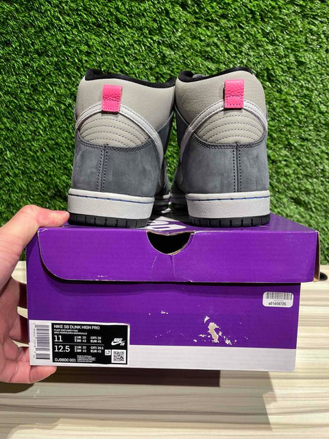 Nike SB Dunk High Pro Medium Grey Pink Sz 11