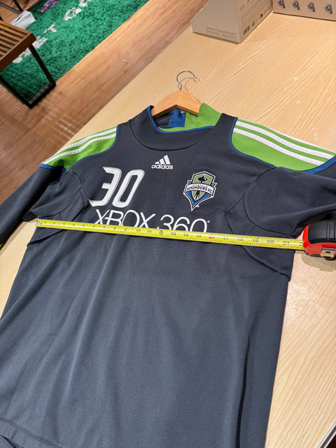 Player Issue Adidas Seattle Sounders Soccer Long Sleeve #30 Mock Crewneck Sz L
