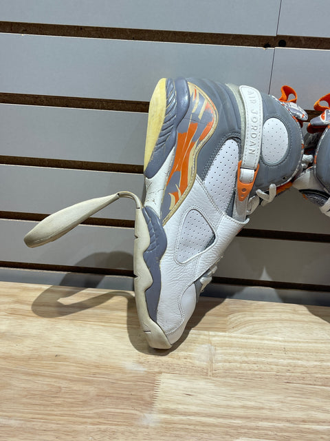 2007 Jordan 8 Retro Orange White Sz 10