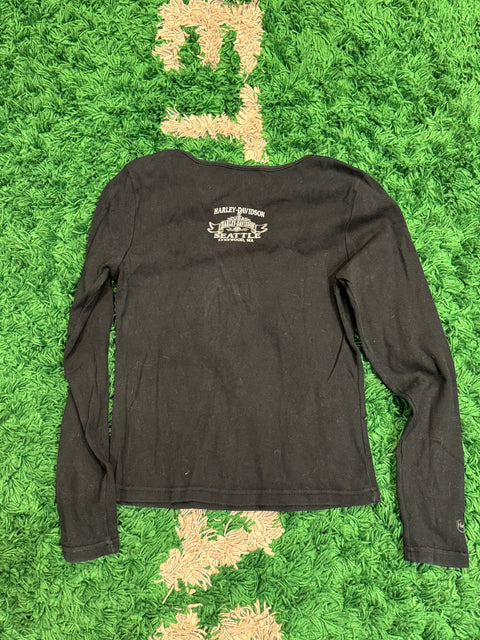 Harley Davidson Women's Seattle Black L/S Sz L