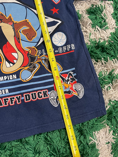 Vintage 1997 Looney Tunes Tasmanian Kids Devil and Daffy Duck Playoff T-Shirt