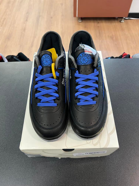 Jordan 2 Retro Low SP Off-White Black Blue Sz 9