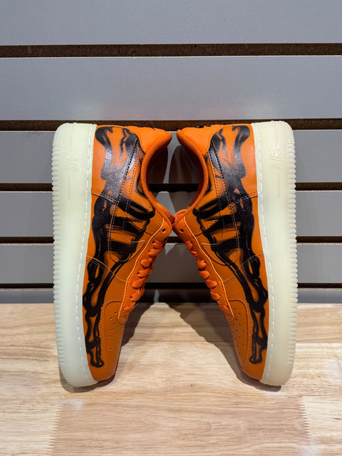 Nike Air Force 1 Low Orange Skeleton Halloween (2020) Sz 8M