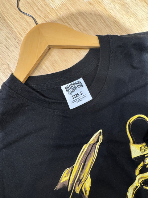 Billionaire Boys Club BBC Gold Keychain Black Tee Sz S