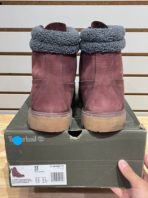 Timberland Premium 6" Waterproof Boot Burgundy Nubuck Sz 12