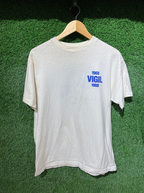 1988 True Vintage 70s Single Stitch Duke Vigil 20th Anniversary Hanes Beefy Tag Tee Sz L