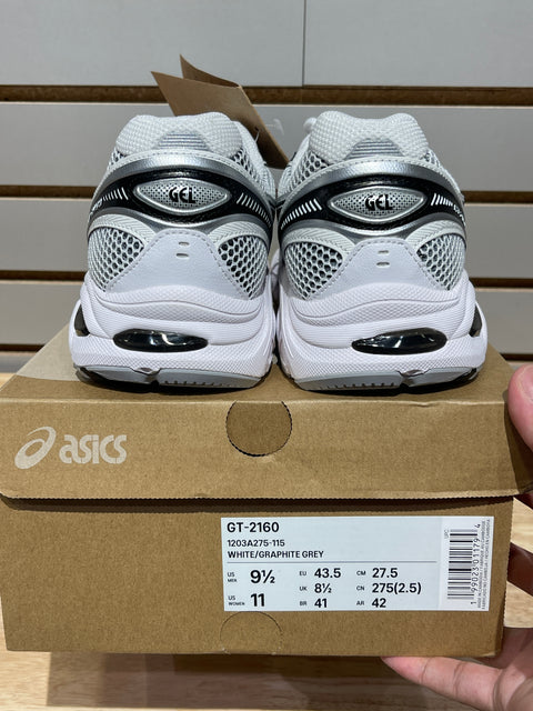 ASICS GT-2160 White Graphite Grey Sz 9.5