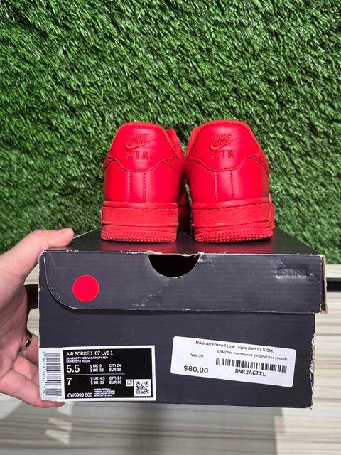 Nike Air Force 1 Low Triple Red Sz 5.5M, 