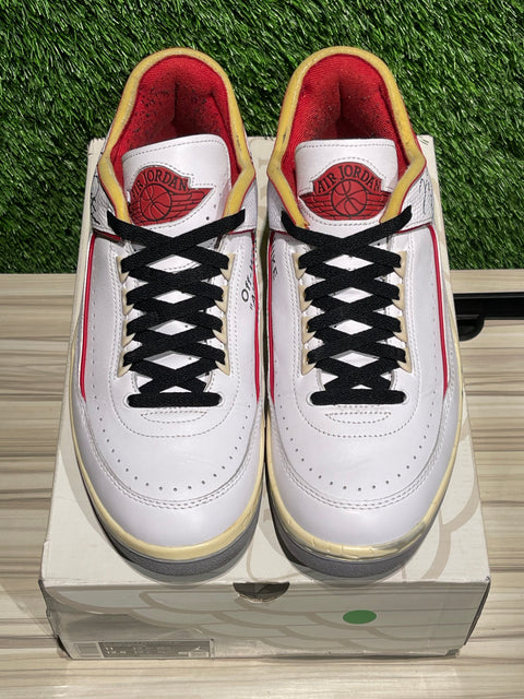 Jordan 2 Retro Low SP Off-White White Red Sz 11