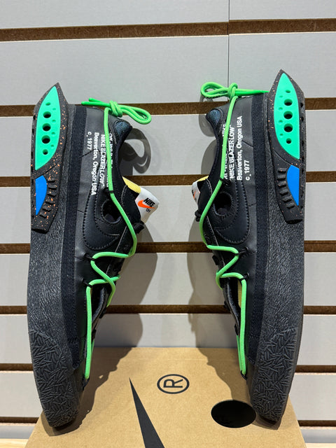 Nike Blazer Low Off-White Black Electro Green Sz 10.5