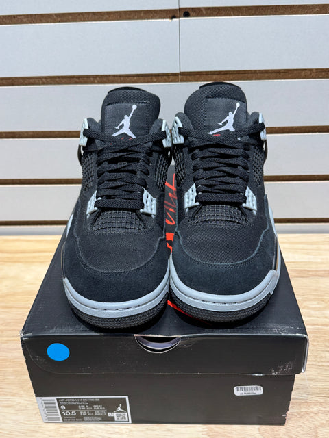Jordan 4 Retro SE Black Canvas Sz 9M