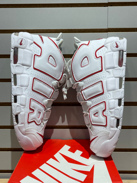 Nike Air More Uptempo White Varsity Red Outline Sz 14