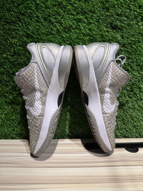 Nike Kobe 6 Metallic Silver Metallic Silver White Sz 11.5