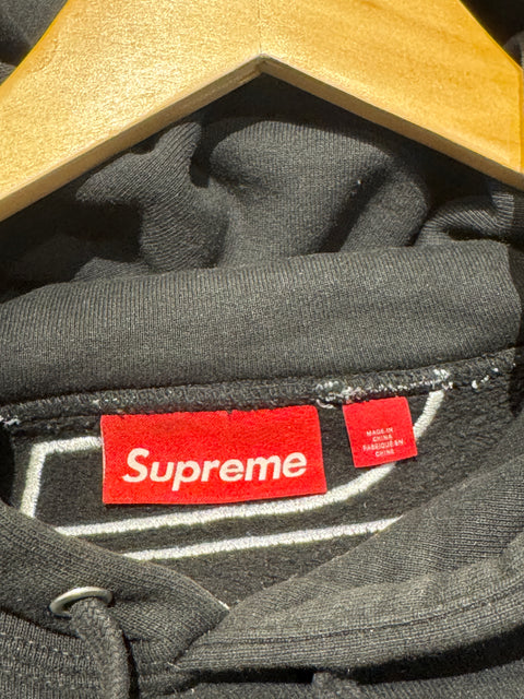 Supreme Satin Applique Hooded Sweatshirt (FW24) Sz L