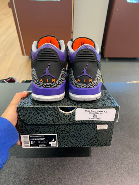 Black Court Purple Air Jordan 3